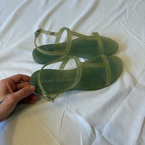 Stuart Weitzman Millie Glitter Jelly Sandals - Picture 1 of 8